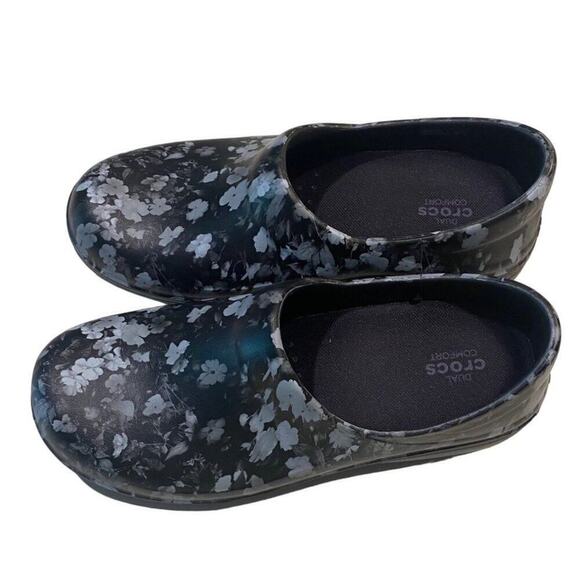 CROCS Shoes - CROCS Women's "Neria Pro II"  Clogs  Floral Black / White #205385 Size 8